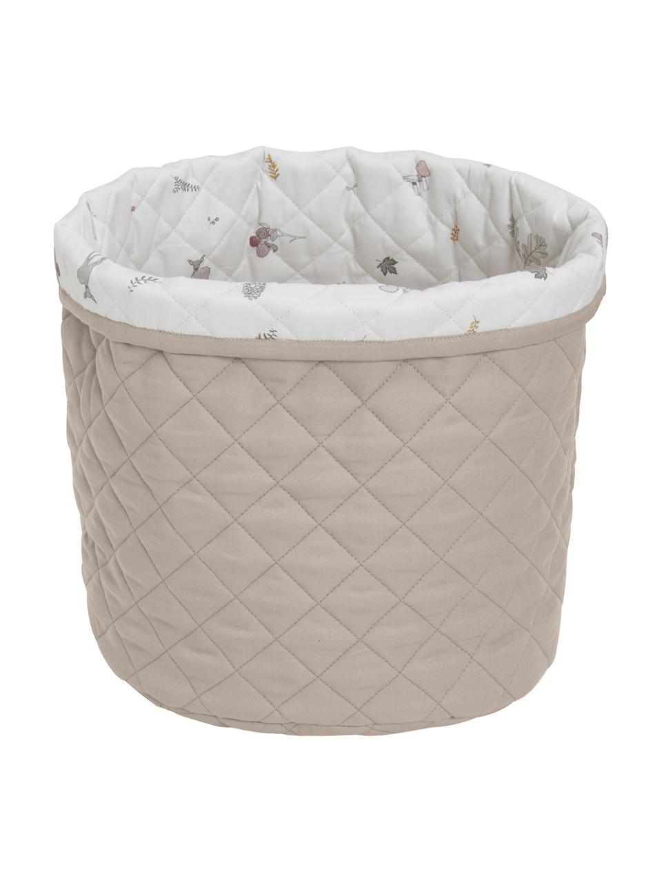 Cesta Fawn, Tapizado: 100% algodón ecológico, c, Blanco, marrón, beige, Ø 30 x Al 33 cm