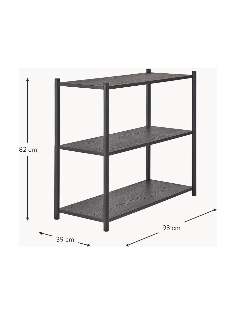 Regal Sceene aus Eichenholz, Gestell: Eichenholz, massiv, Eichenholz, schwarz lackiert, B 93 x H 82 cm