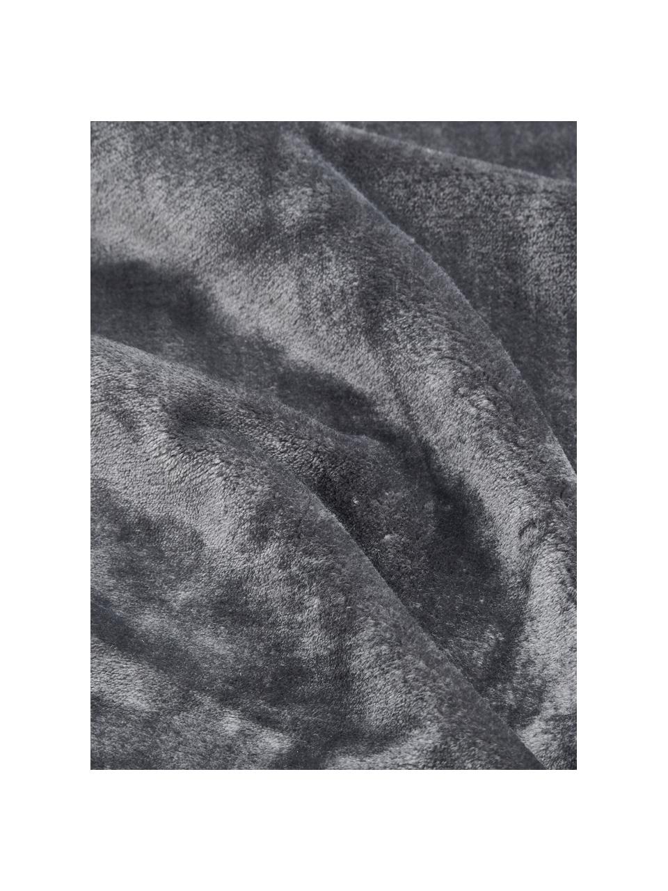 Kuscheldecke Doudou in Anthrazit, 100% Polyester, Anthrazit, B 130 x L 160 cm