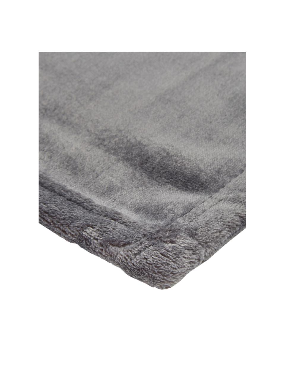 Plaid cocooning en polaire gris Doudou, 100 % polyester, Anthracite, larg. 130 x long. 160 cm