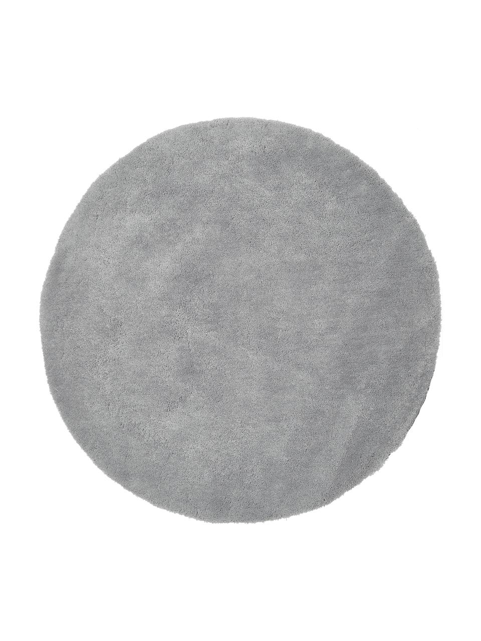 Okrągły puszysty dywan z długim włosiem Leighton, Szary, Ø 150 cm (Rozmiar M)