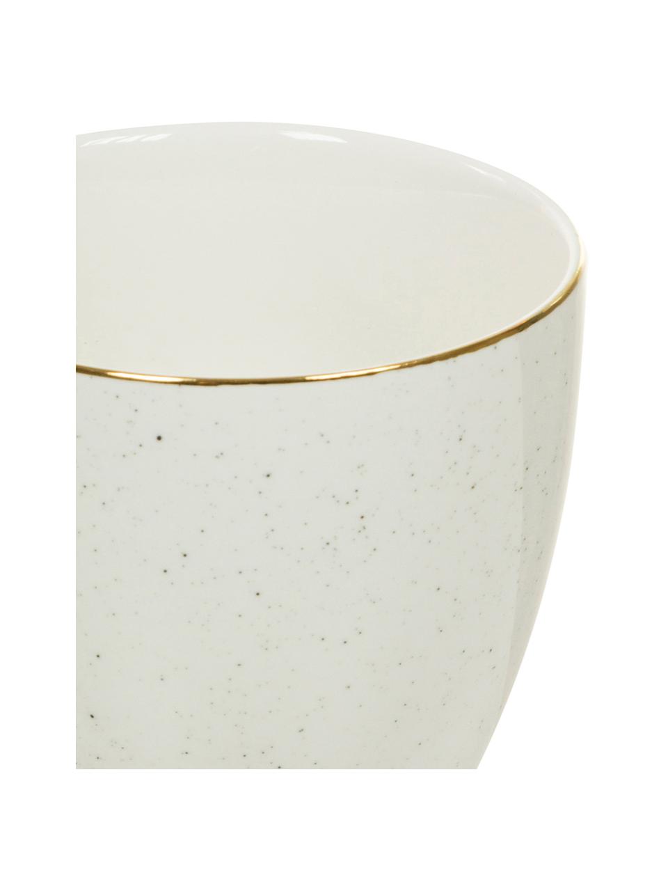 Tazas de café café artesanales Bella, 2 uds., Porcelana, Blanco crema, Ø 9 x Al 9 cm