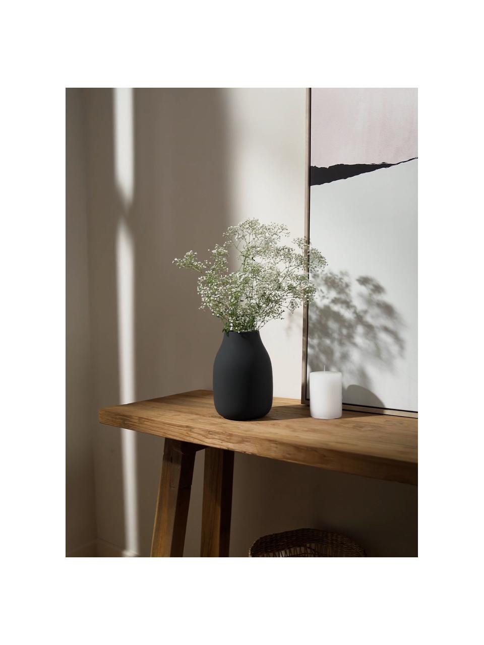 Ručne vyrobená váza Colora, Keramika, Čierna, Ø 14, V 20 cm