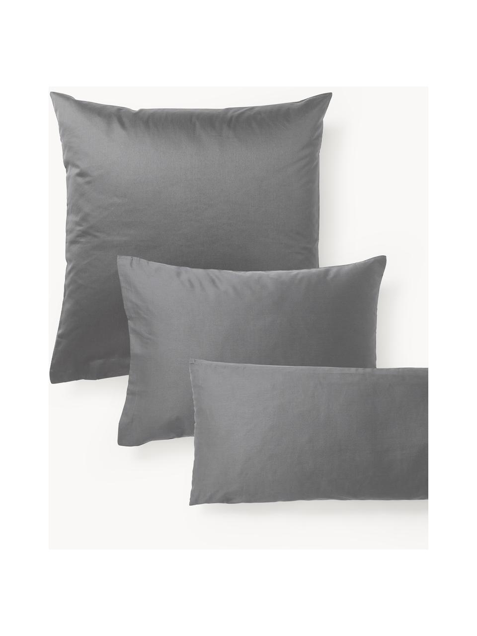 Baumwollsatin-Kopfkissenbezug Comfort, Webart: Satin Fadendichte 300 TC,, Dunkelgrau, B 40 x L 80 cm