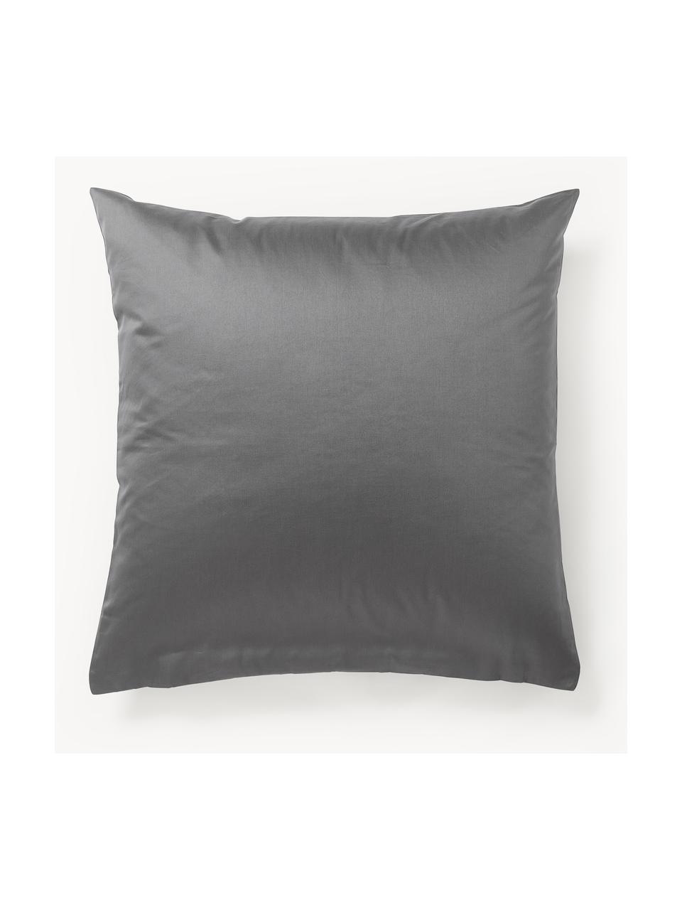 Baumwollsatin-Kopfkissenbezug Comfort, Webart: Satin Fadendichte 300 TC,, Dunkelgrau, B 40 x L 80 cm