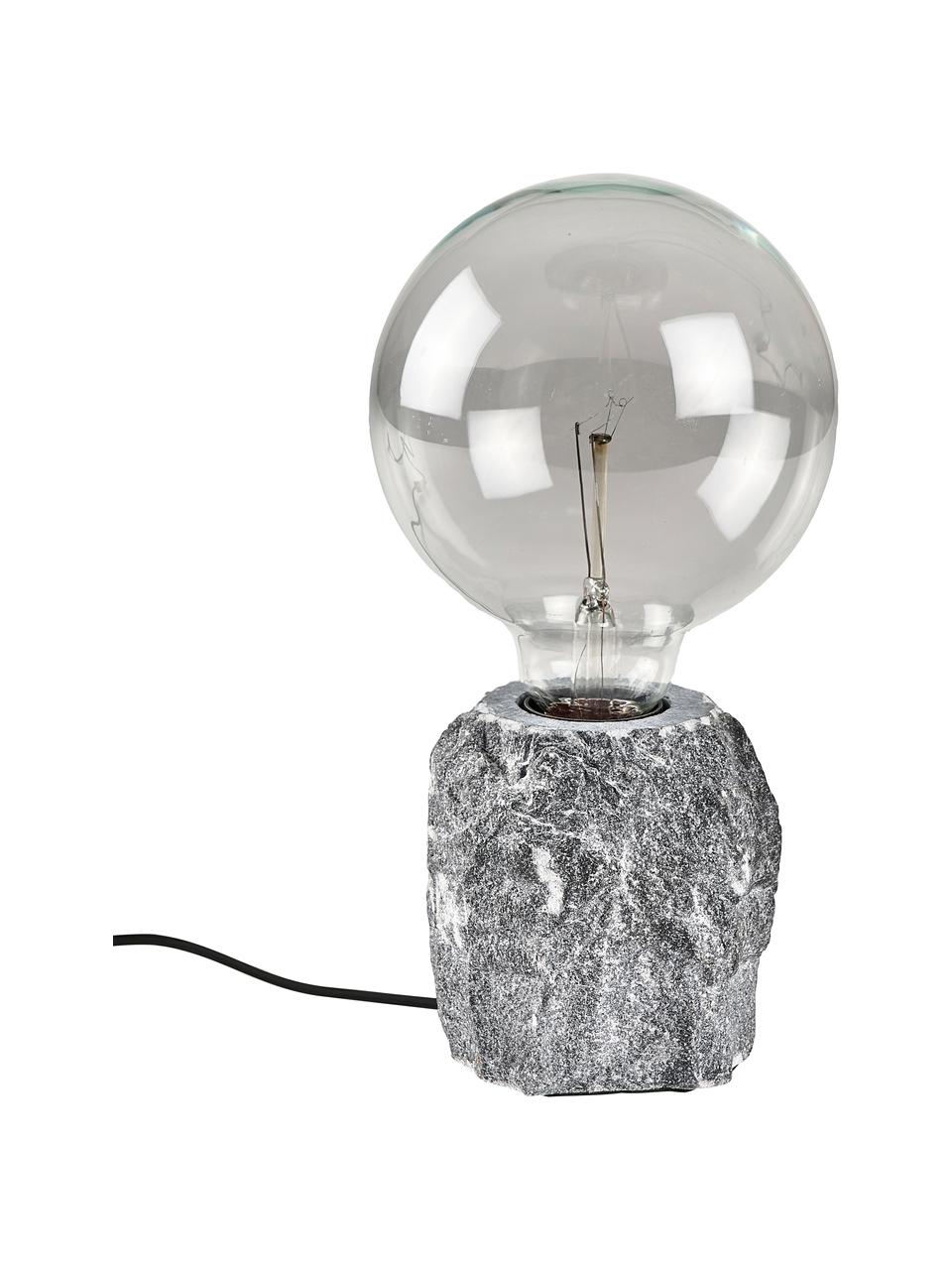 Lampada da tavolo piccola in marmo Tran, Base della lampada: marmo, Grigio, Larg. 12 x Alt. 10 cm