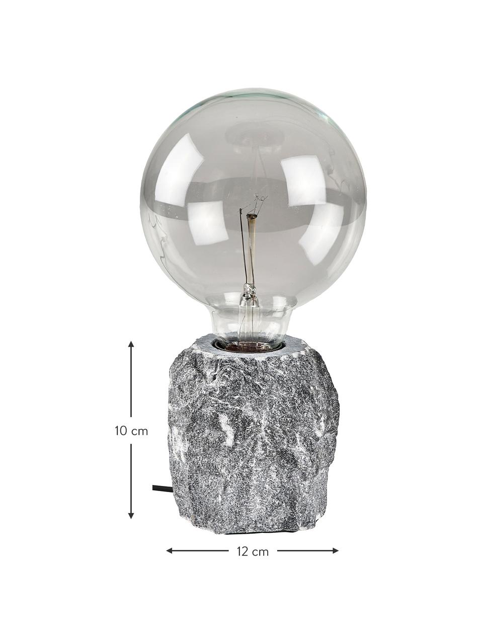 Lámpara de mesa pequeña de mármol Tran, Cable: plástico, Gris, An 12 x Al 10 cm