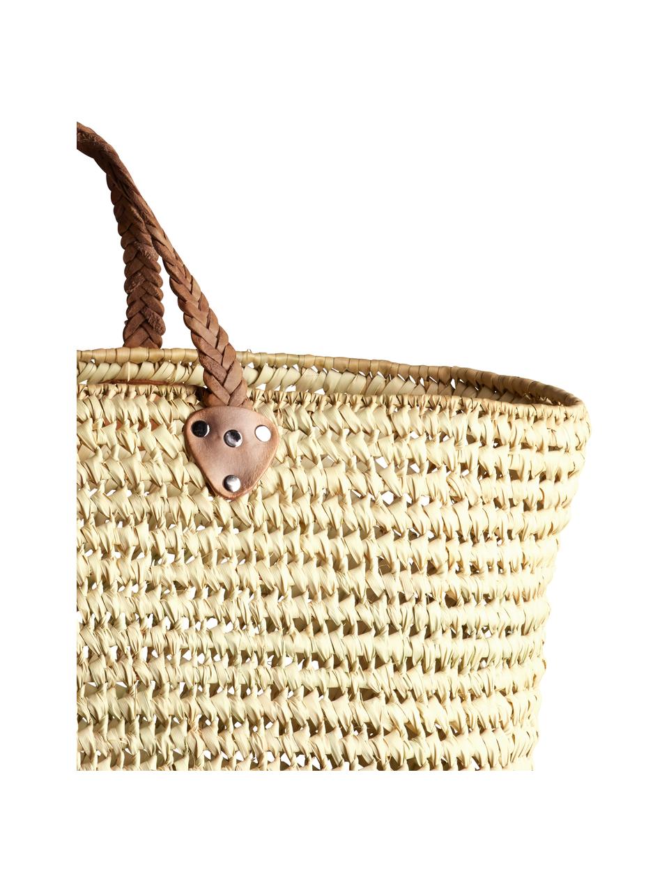 Cesta de compras Lea, Asa: cuero, Beige, An 60 x Al 30 cm