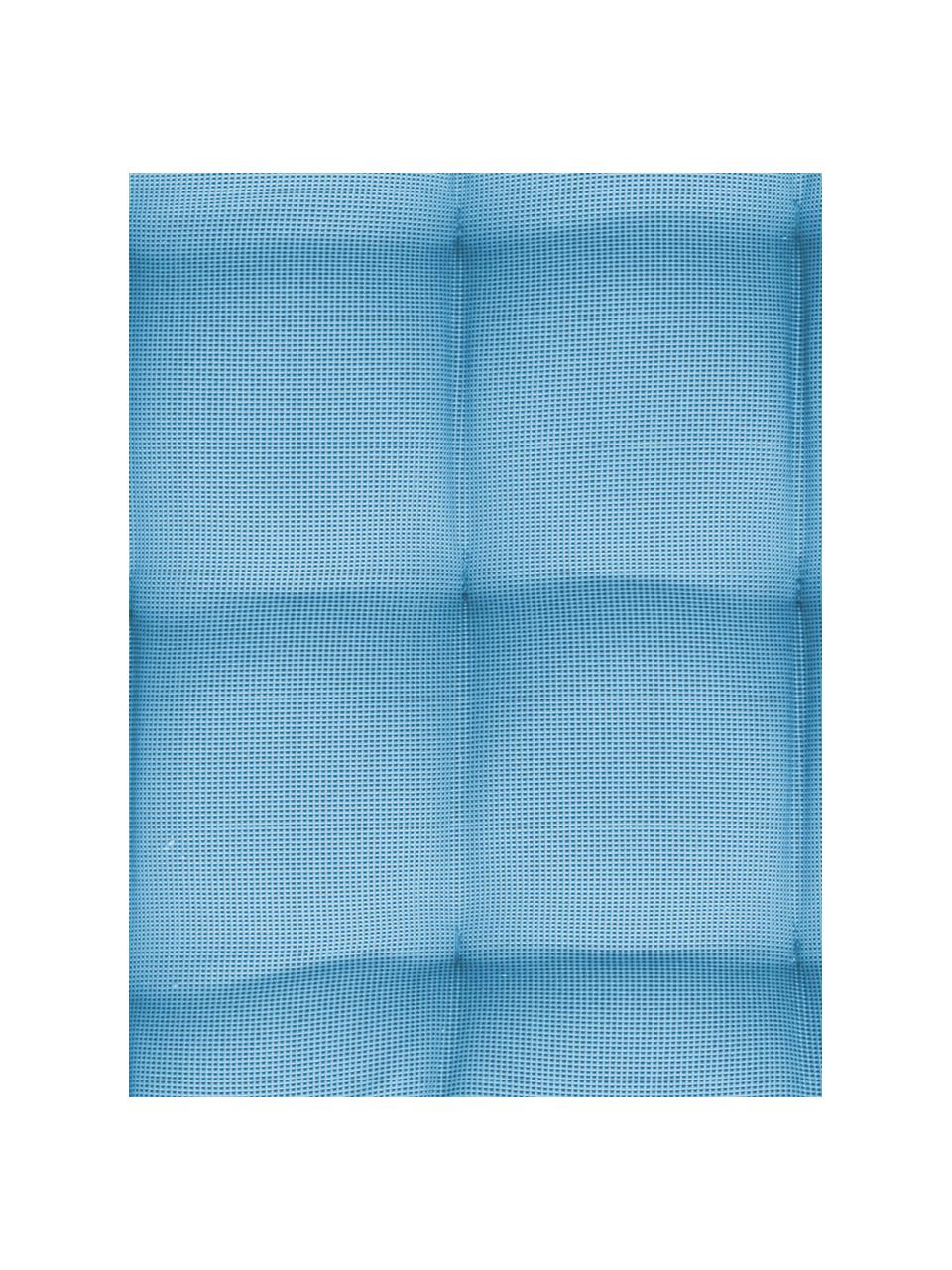 Coussin de chaise d'extérieur tissé bicolore St. Maxime, Bleu, larg. 38 x long. 38 cm