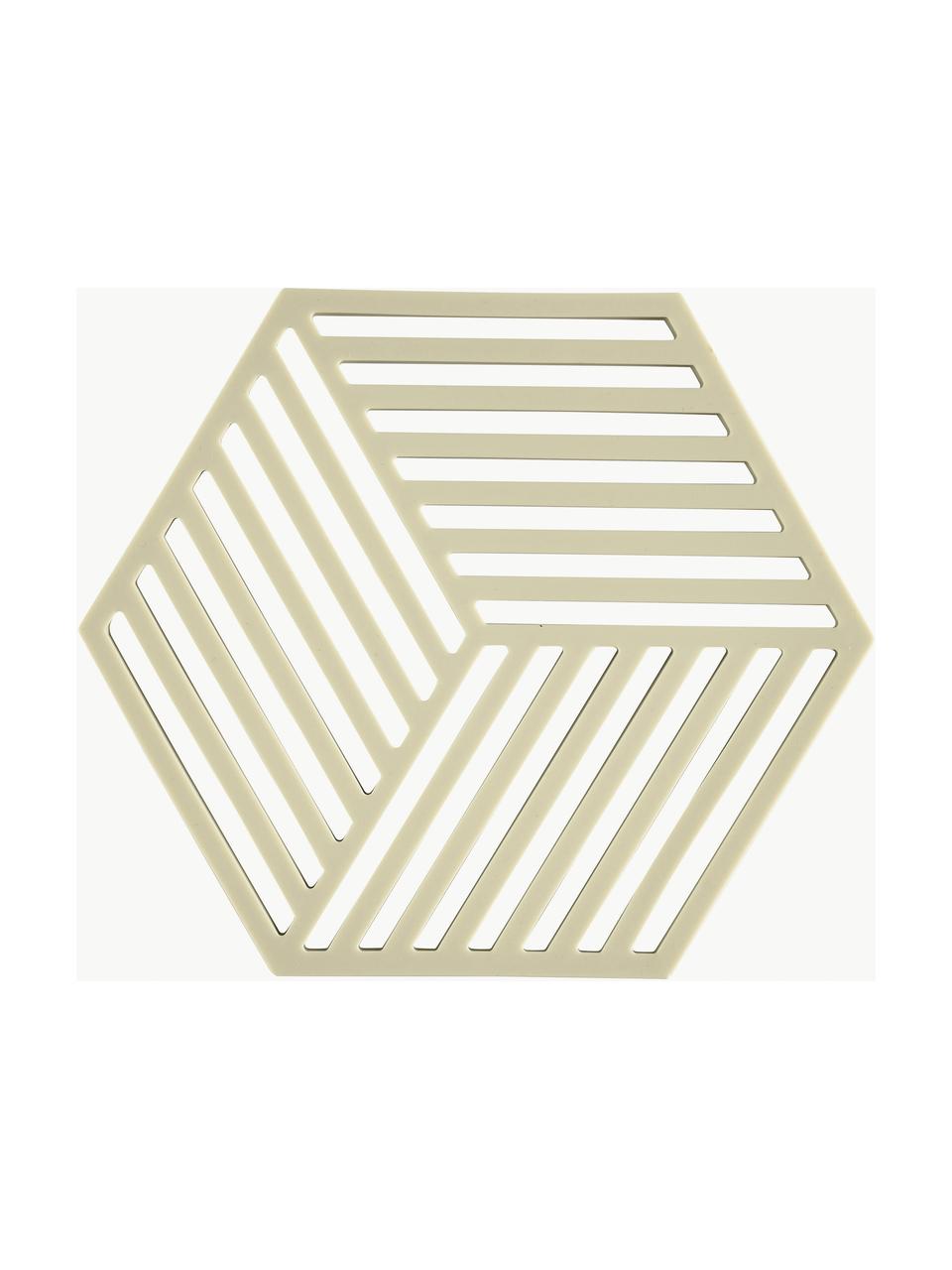 Sottobicchiere in silicone Hexagon, Silicone, Beige chiaro, Larg. 14 x Lung. 16 cm