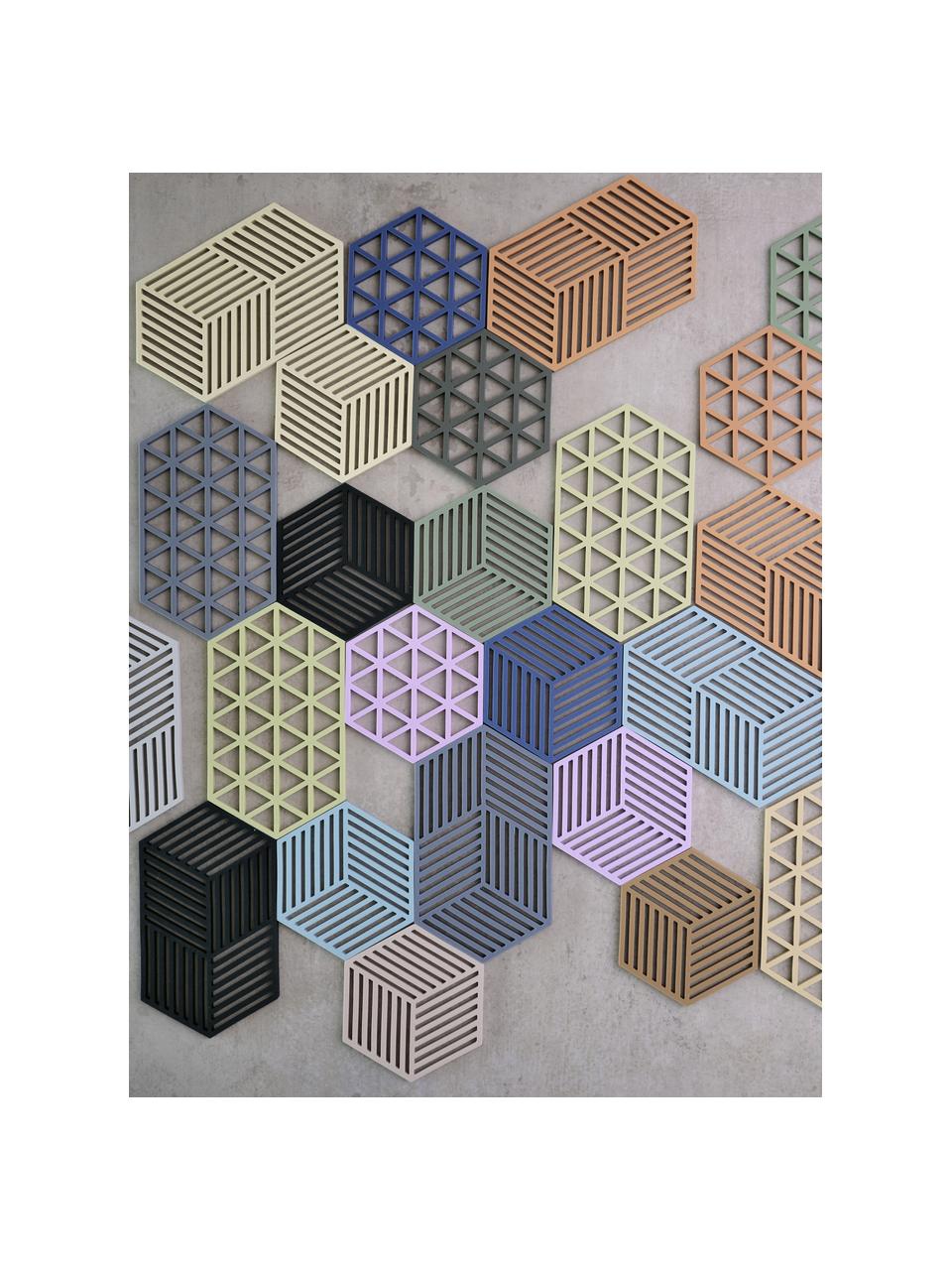 Silicone onderzetter Hexagon, Siliconen, Lichtbeige, B 14 x L 16 cm
