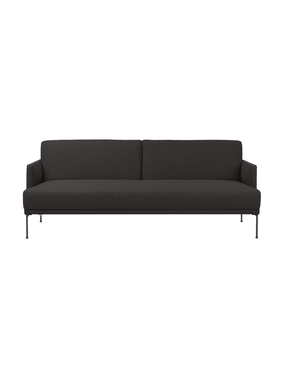 Sofa rozkładana Fluente (3-osobowa), Tapicerka: 80% poliester, 20% ramia , Tapicerka: wyściółka z pianki na zaw, Stelaż: lite drewno sosnowe z cer, Nogi: metal malowany proszkowo, Ciemnoszara tkanina, S 220 x W 86 cm