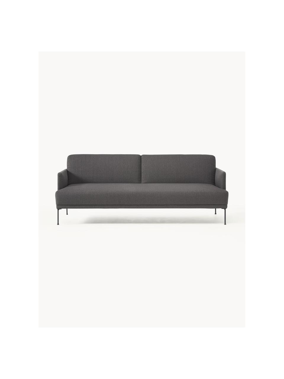 Schlafsofa Fluente (3-Sitzer), Bezug: 80 % Polyester, 20 % Rami, Gestell: Massives Kiefernholz, Webstoff Anthrazit, B 220 x T 88 cm