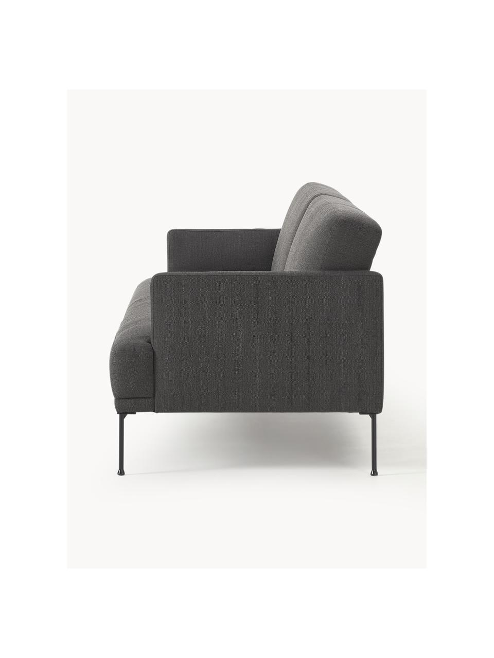 Schlafsofa Fluente (3-Sitzer), Bezug: 80 % Polyester, 20 % Rami, Gestell: Massives Kiefernholz, Webstoff Anthrazit, B 220 x T 88 cm