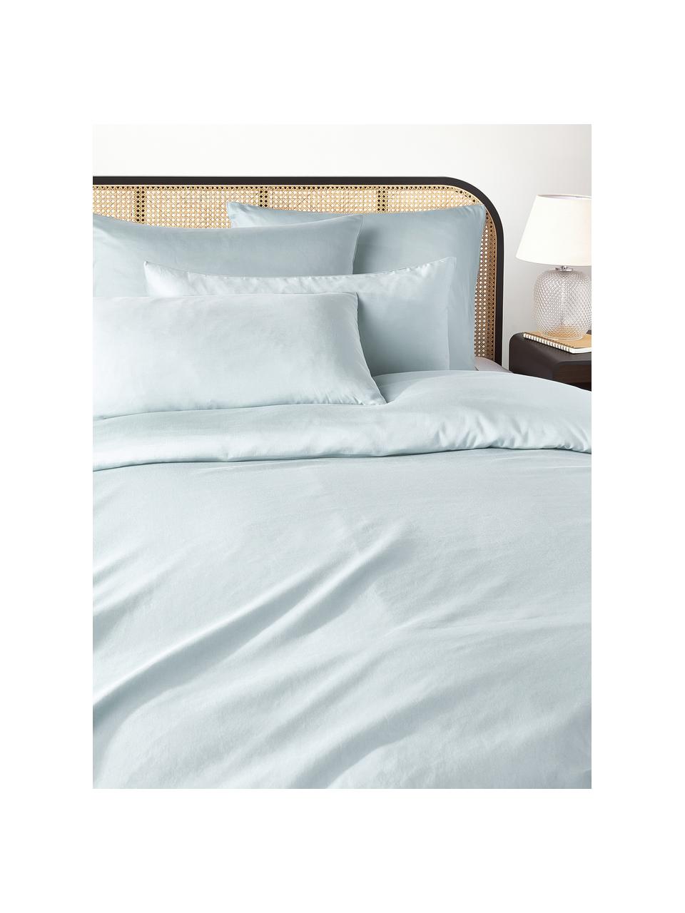 Baumwollsatin-Bettdeckenbezug Comfort, Webart: Satin Fadendichte 250 TC,, Hellblau, B 200 x L 200 cm