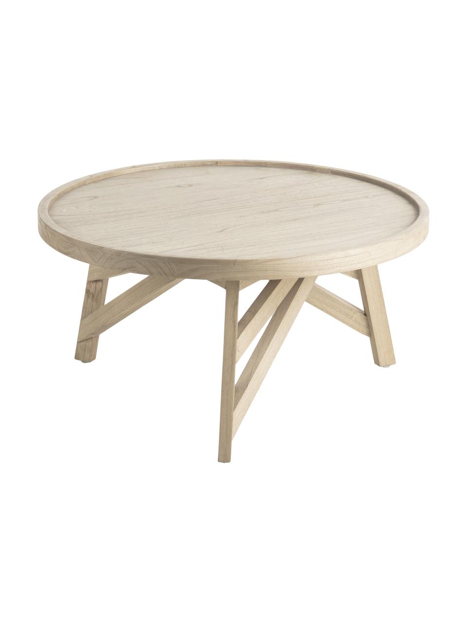 Salontafel Tenda van hout, Mindihout, Beige, Ø 81 x H 81 cm