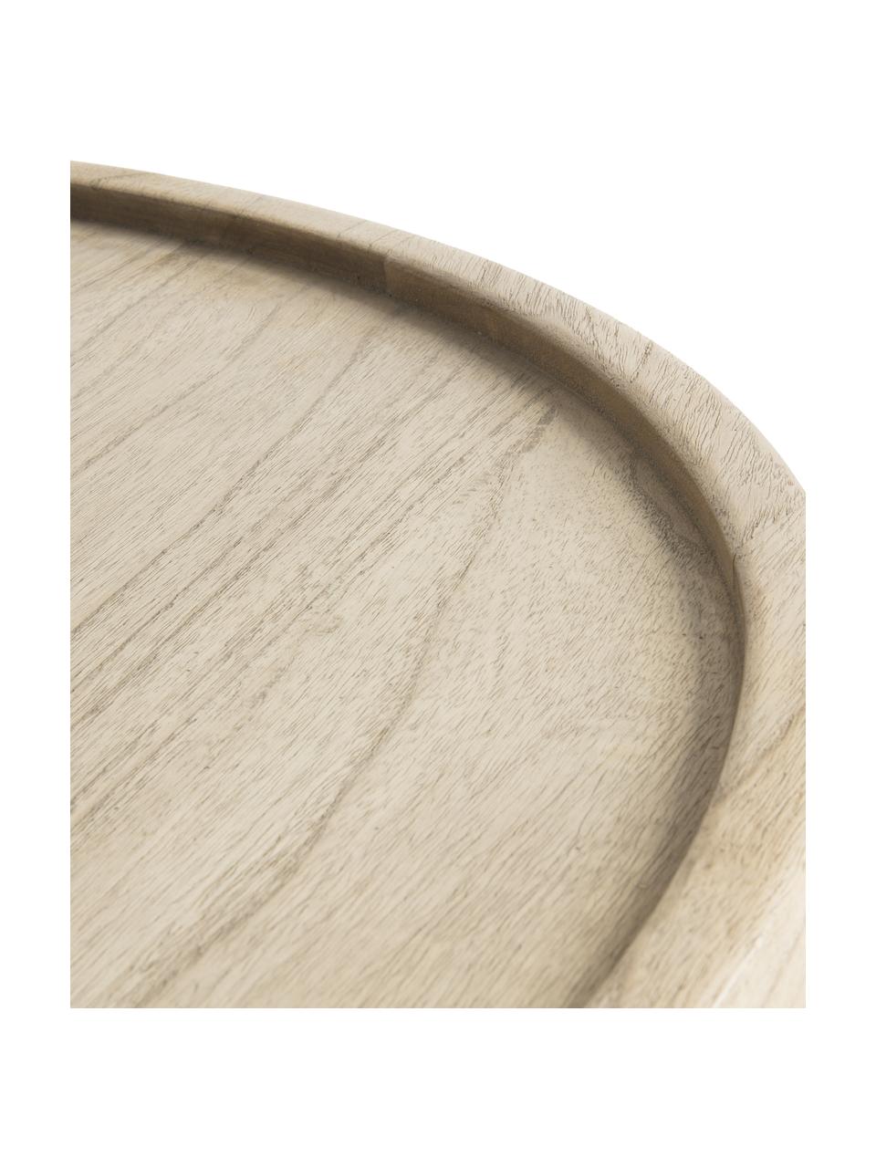 Stolik kawowy z drewna naturalnego Tenda, Drewno mindi, Beżowy, Ø 81 x W 81 cm