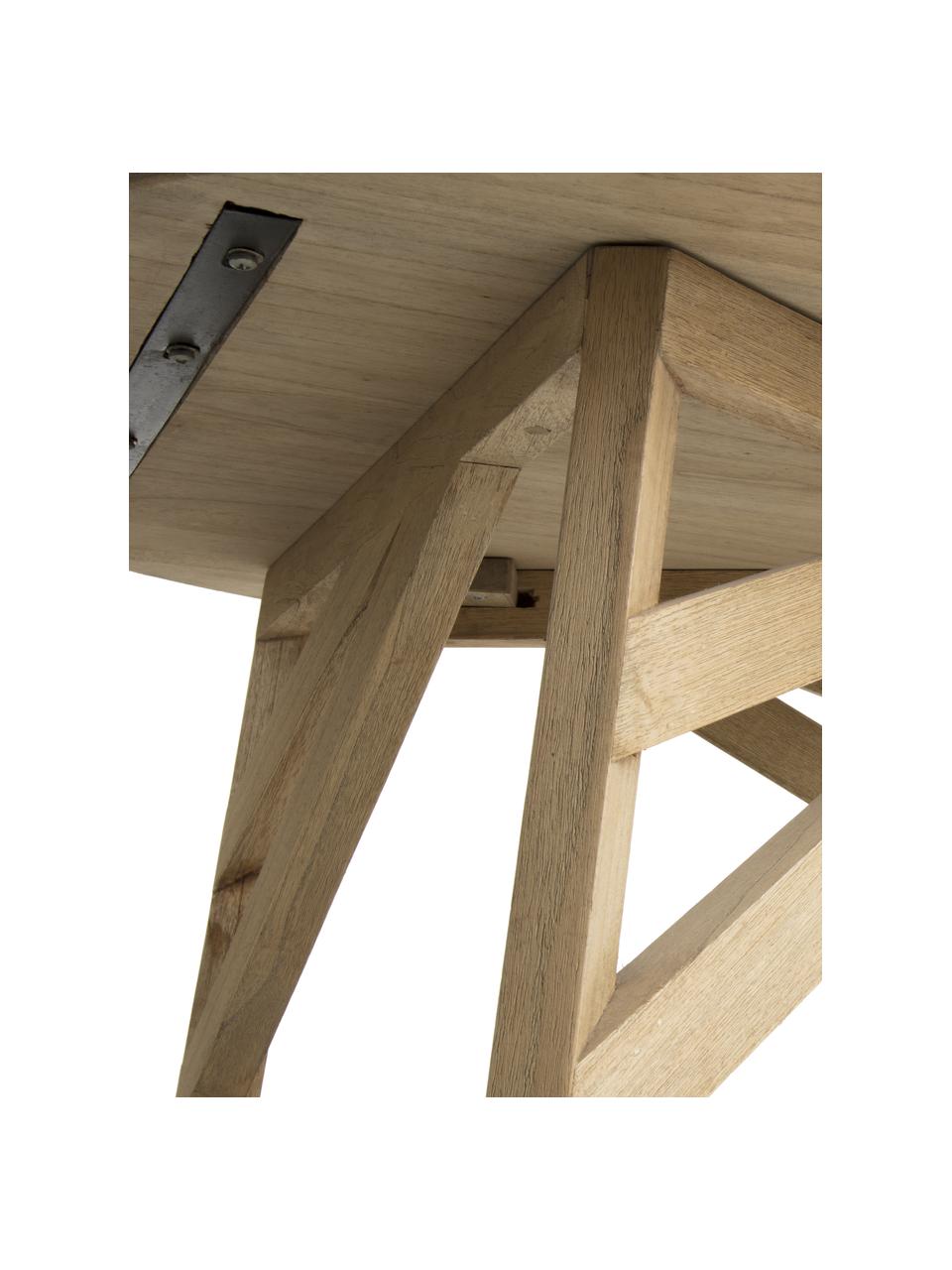 Tavolino da salotto in legno Tenda, Legno Mindi, Beige, Ø 81 x Alt. 81 cm