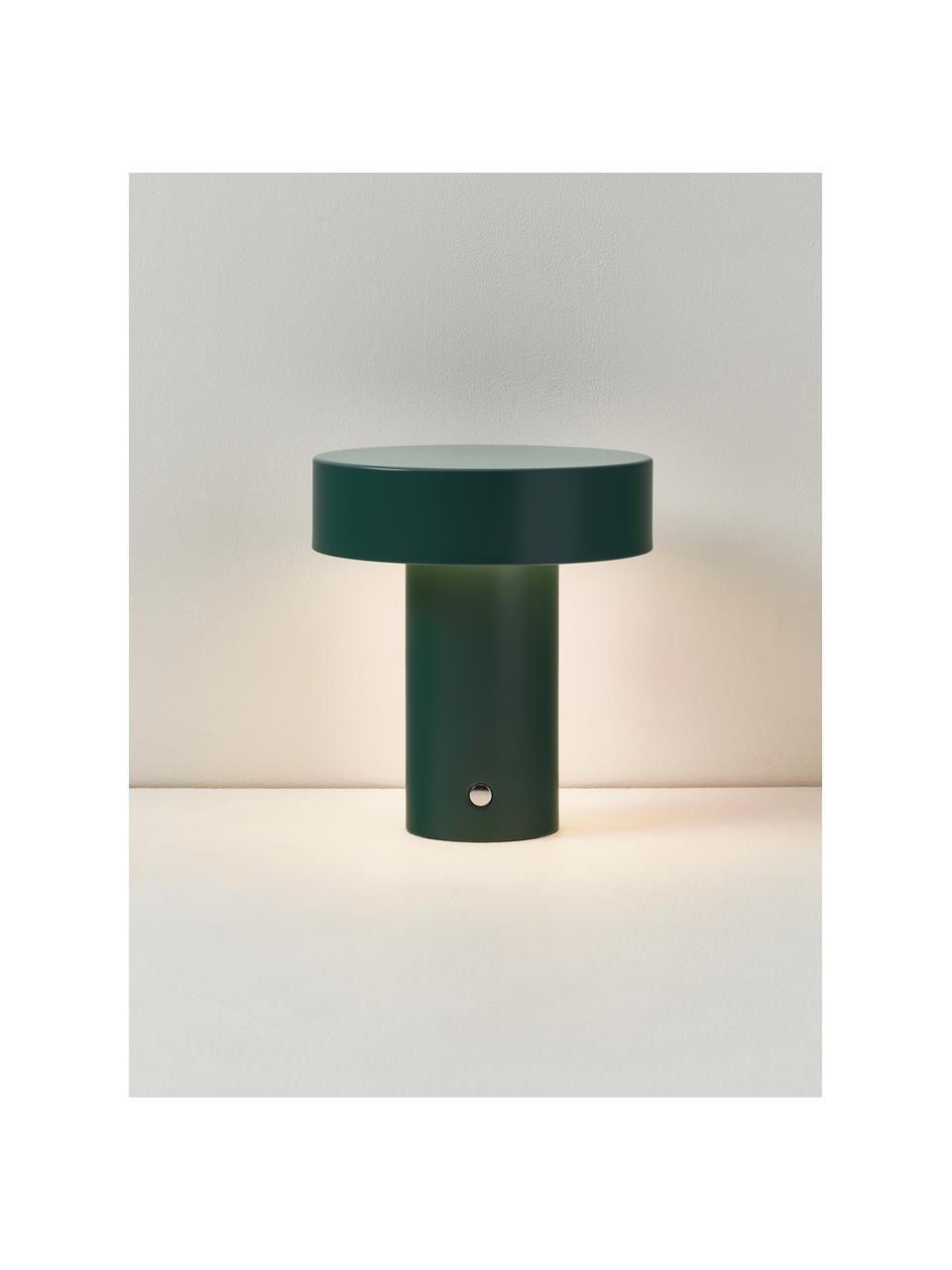 Lampada da tavolo piccola portatile a LED con luce regolabile Kamal, Metallo, Verde scuro, Ø 27 x Alt. 30 cm