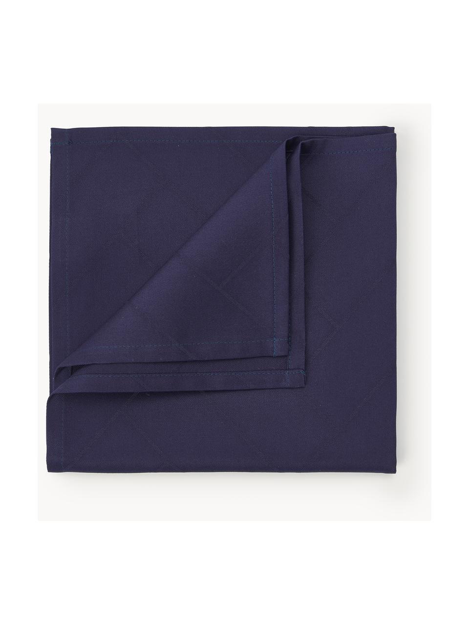 Servilletas de tela Tiles, 4 uds., 100% algodón, Azul oscuro, An 45 x L 45cm