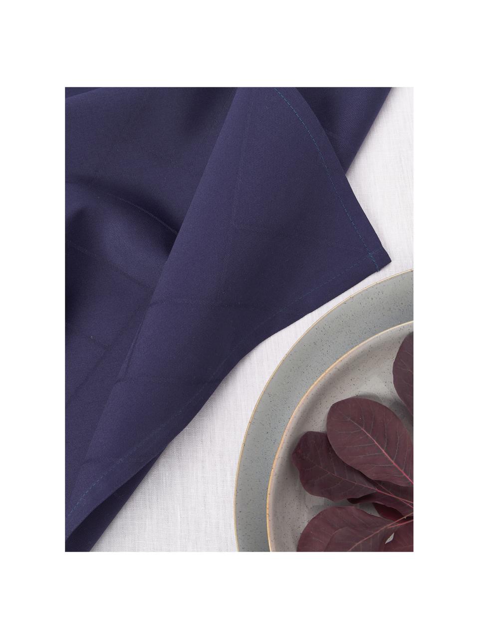 Serwetka z tkaniny Tiles, 4 szt., 100% bawełna, Ciemny niebieski, S 45 x D 45 cm