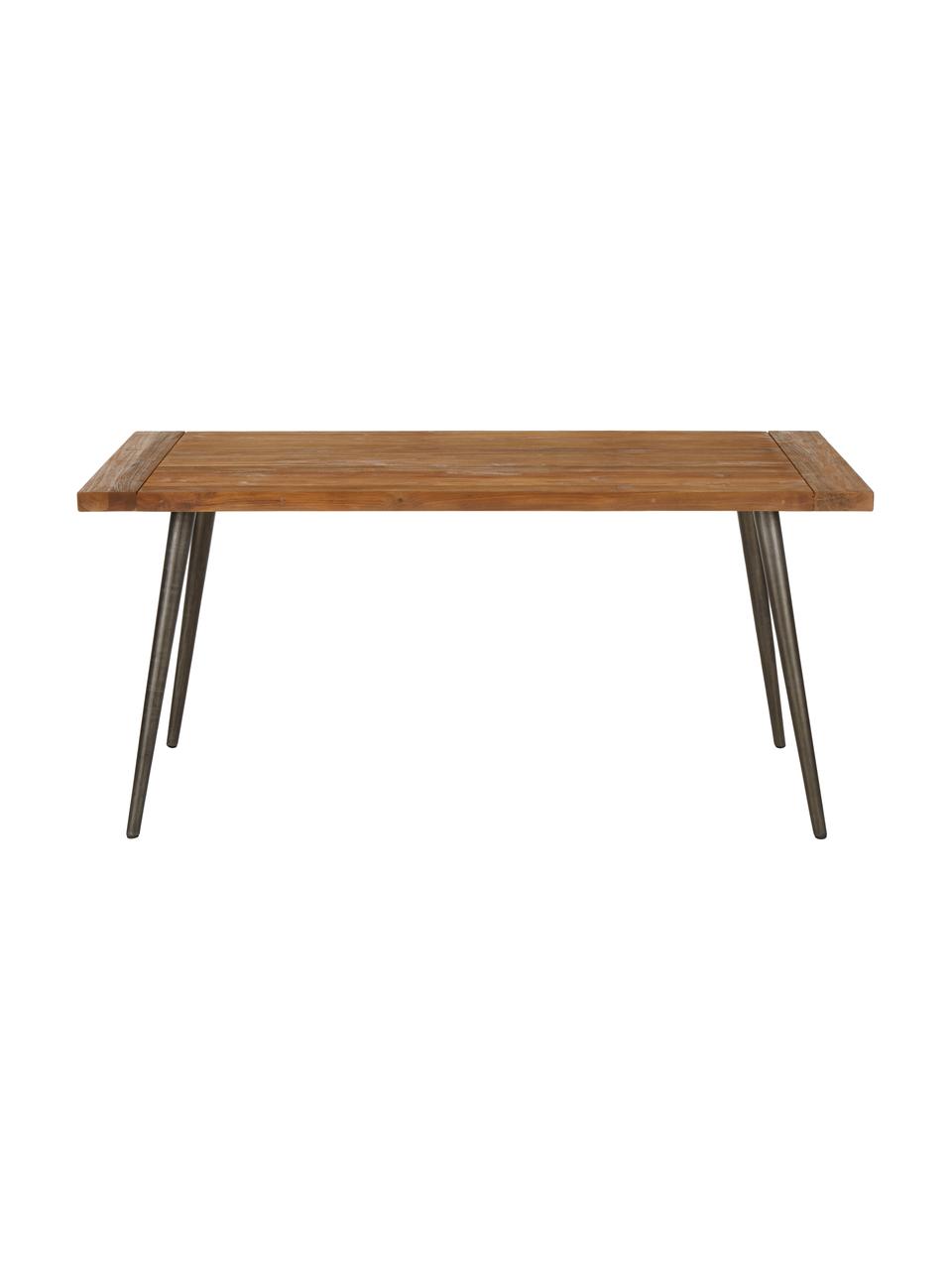 Mesa de comedor de madera reciclada Kapal, tamaños diferentes, Patas: acero con marcas intencio, Madera de teca, An 160 x F 80 cm