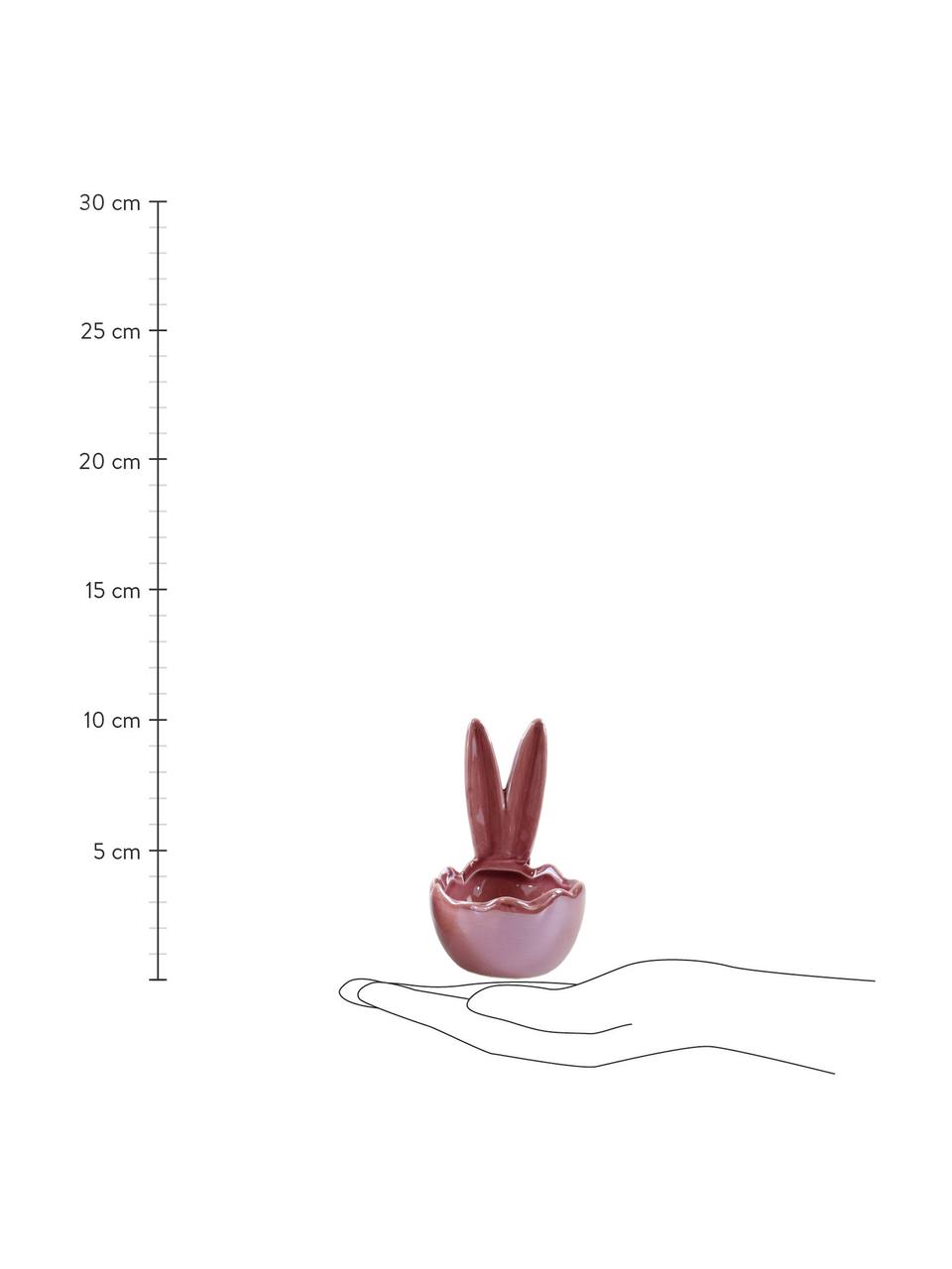 Bol décoratif Rabbit Ears Glossy, 3 élém., Porcelaine, Rose, jaune, Ø 6 x haut. 10 cm