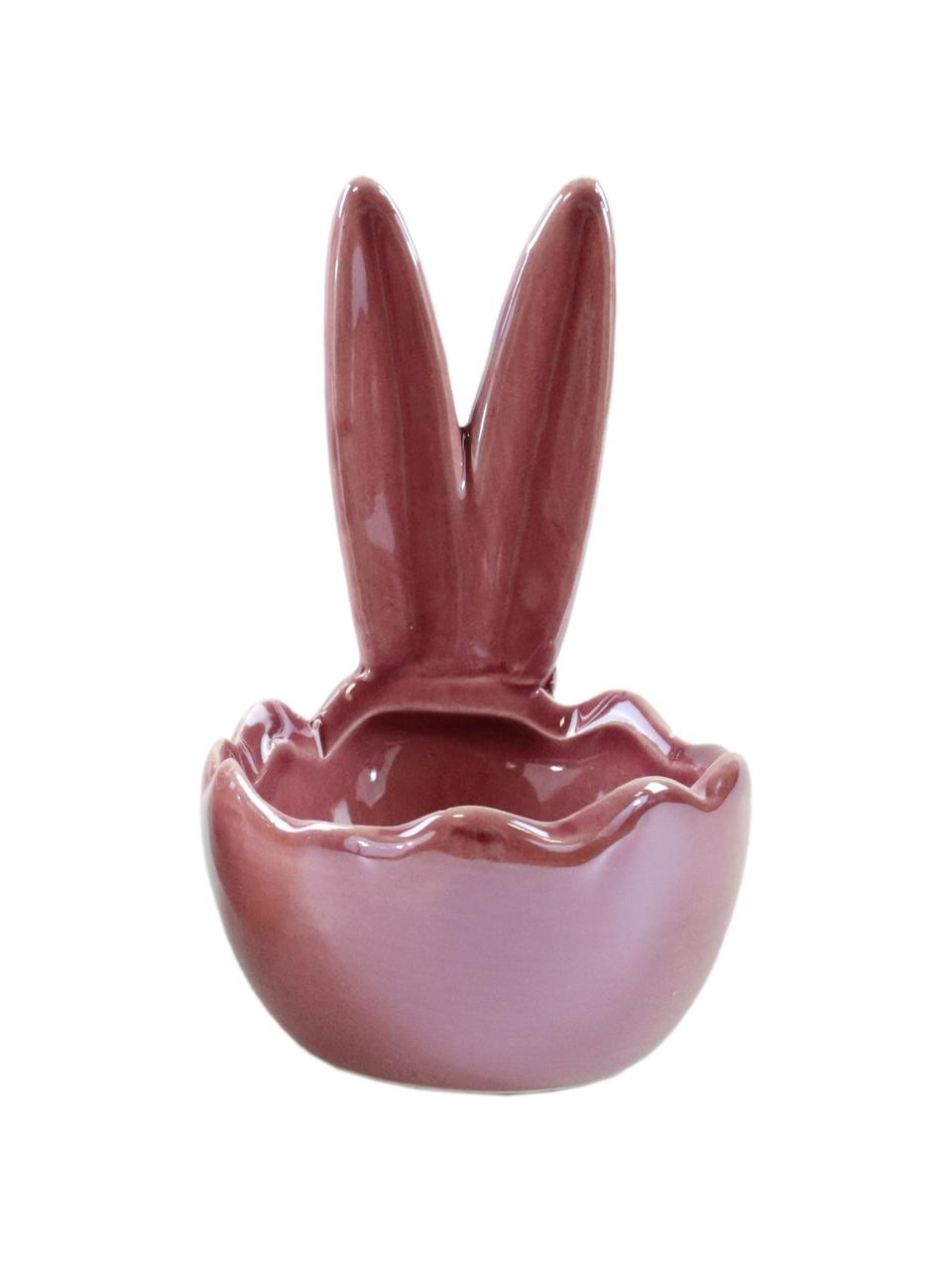 Bol décoratif Rabbit Ears Glossy, 3 élém., Porcelaine, Rose, jaune, Ø 6 x haut. 10 cm