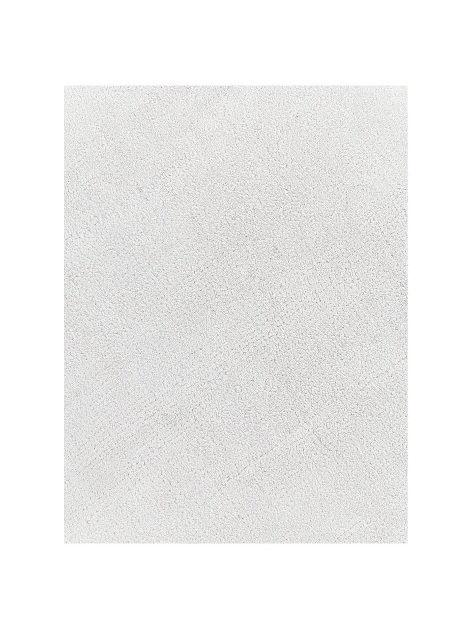 Handgeweven viscose loper Wavy met welliggolvende m rand, Lichtgrijs, B 75 x L 250 cm