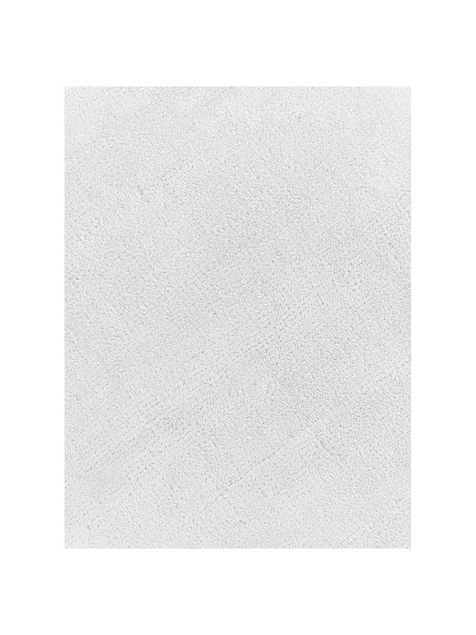 Handgewebter Viskoseläufer Wavy mit welligem Rand, Flor: 100 % Viskose, Hellgrau, B 75 x L 250 cm