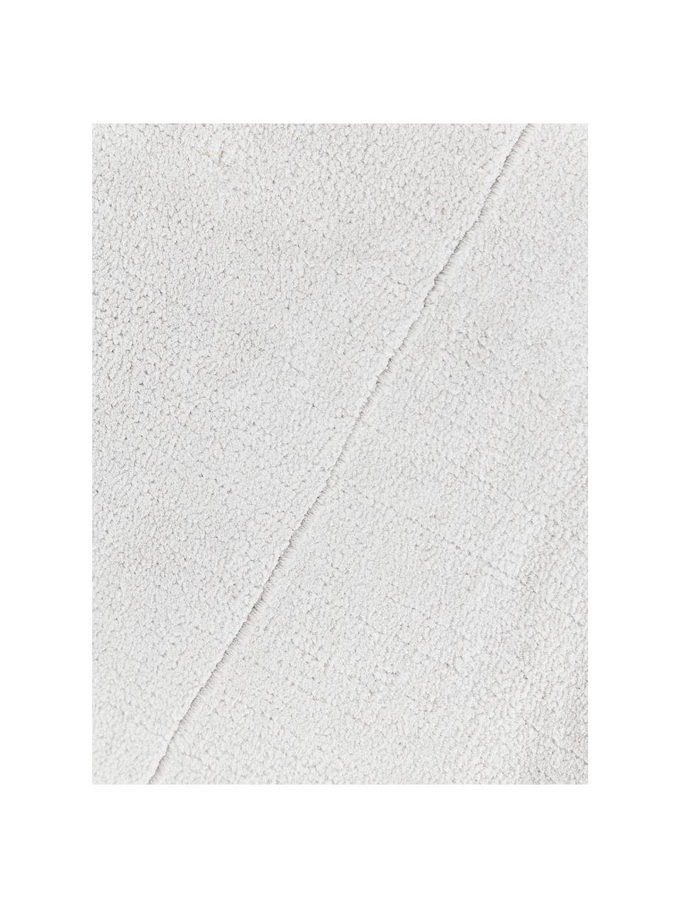 Ručně tkaný viskózový běhoun s vlnitým okrajem Wavy, Světle šedá, Š 75 cm, D 250 cm