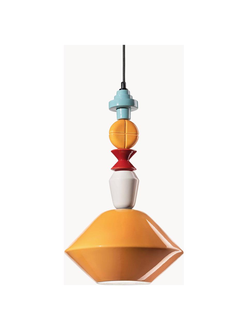 Ručne vyrobené dizajnérske závesné svietidlo Lariat, Oranžová, viac farieb, Ø 31 x V 56 cm