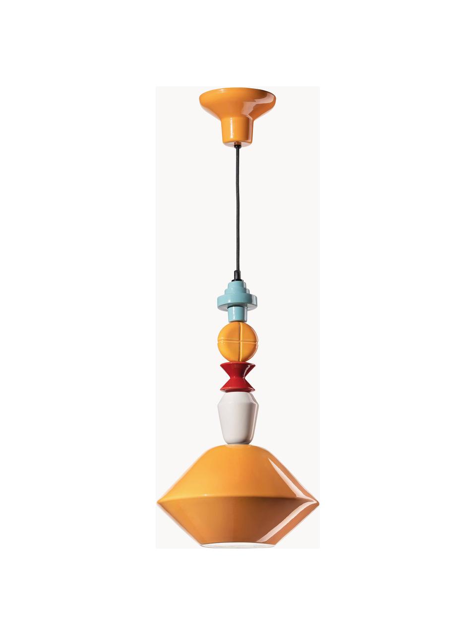 Ručne vyrobené dizajnérske závesné svietidlo Lariat, Oranžová, viac farieb, Ø 31 x V 56 cm