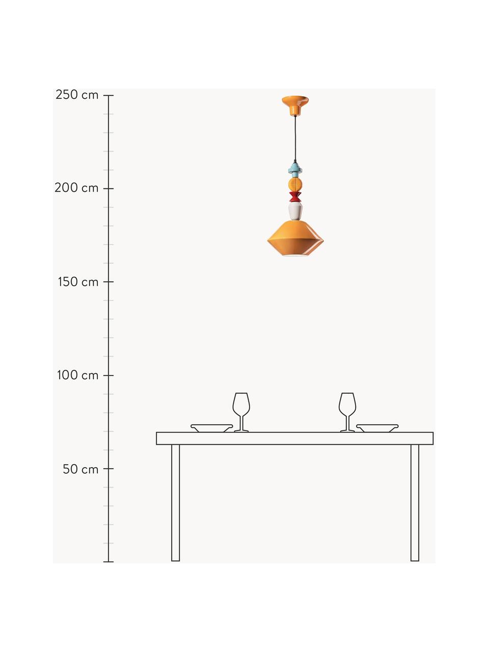 Ručně vyrobené designové závěsné svítidlo Lariat, Oranžová, více barev, Ø 31 cm, V 56 cm