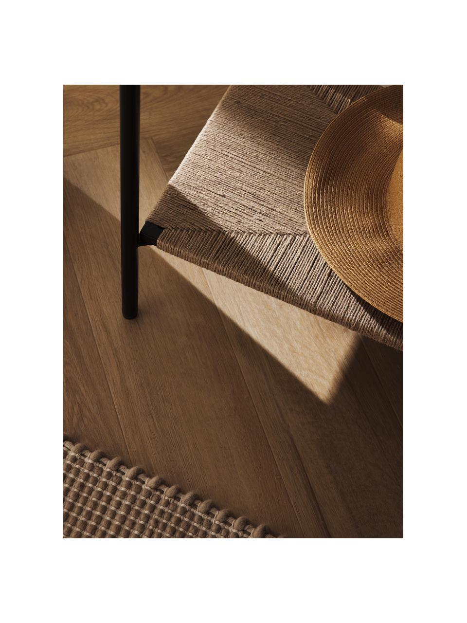 Consolle in legno di mango June, Struttura: metallo rivestito, Nero, beige, Larg. 90 x Alt. 77 cm