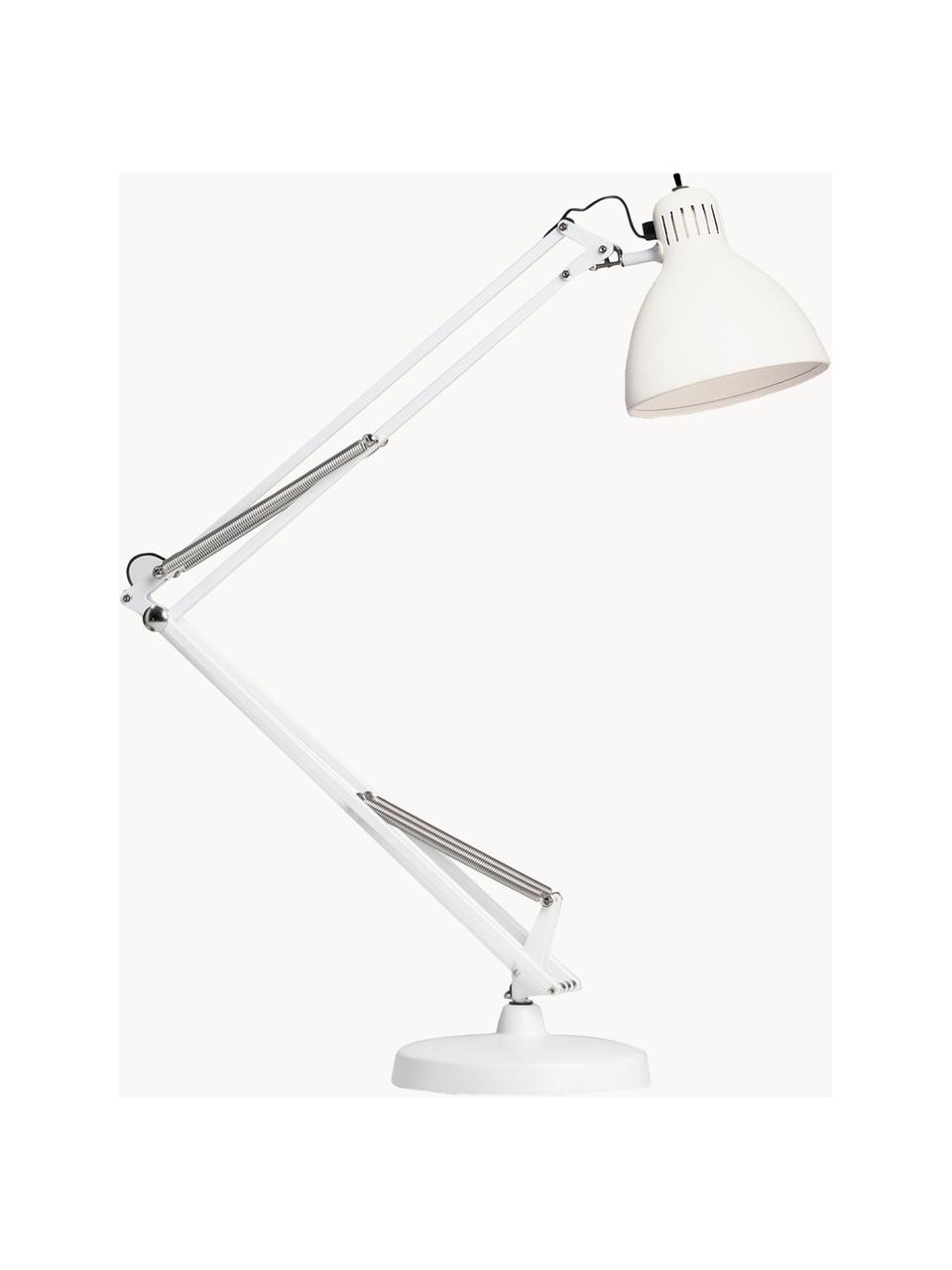 Lampe de bureau artisanale Naska, Blanc, larg. 30 x haut. 45 cm