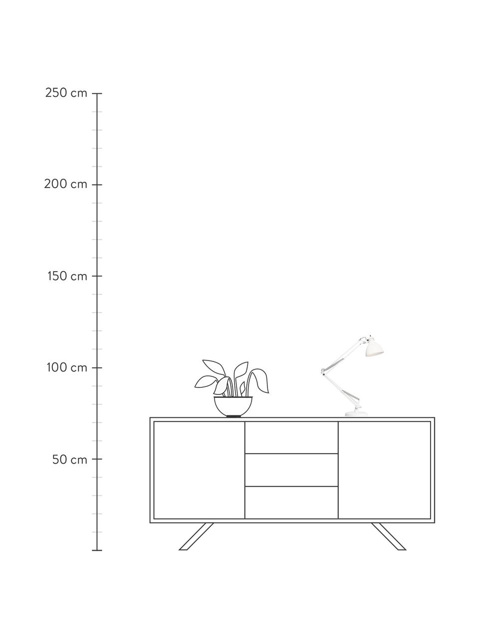 Handgefertigte Schreibtischlampe Naska, Weiß, B 30 x H 45 cm