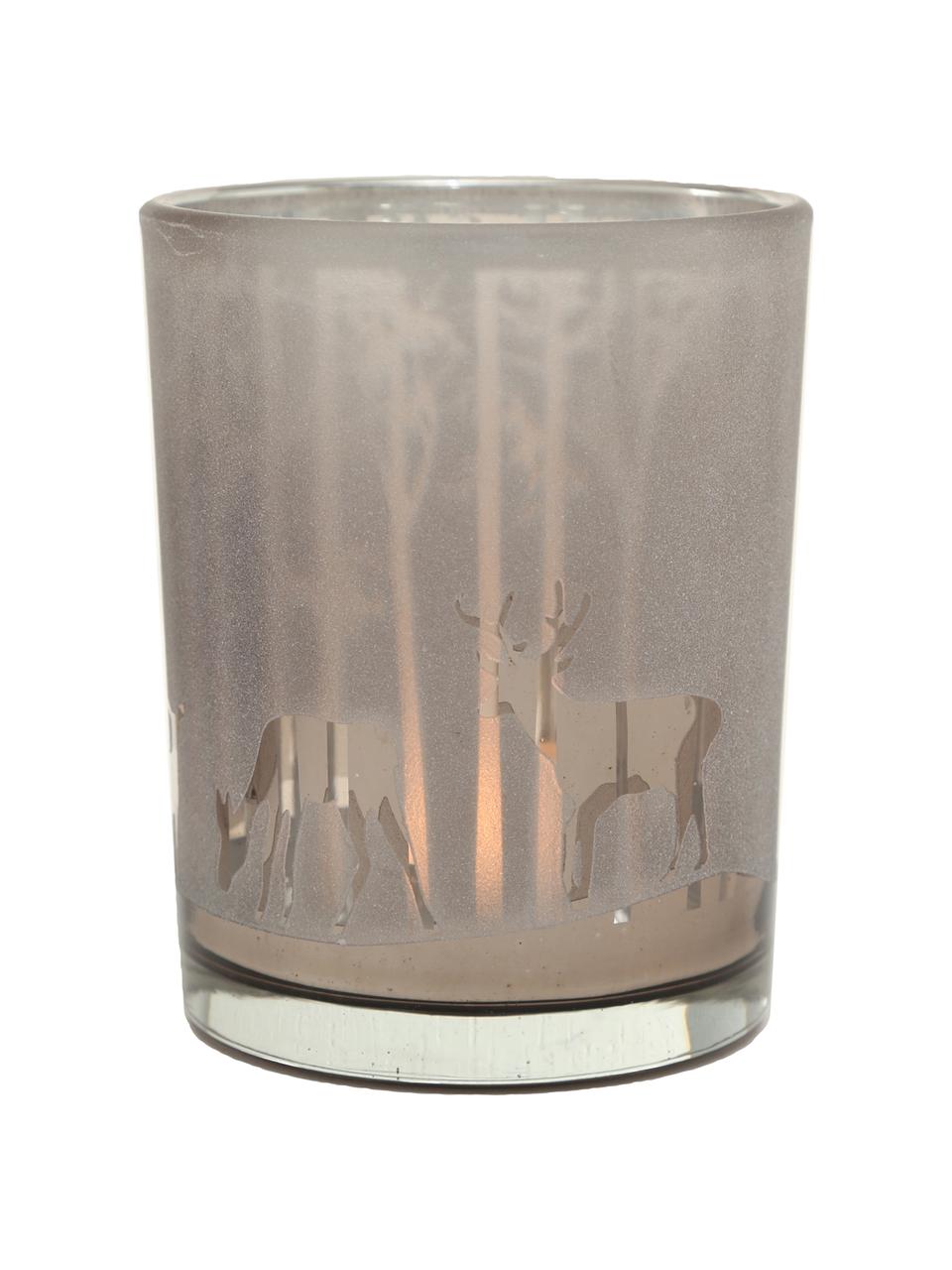Súprava svietnikov na čajové sviečky Colorado, 2 diely, Lakované sklo, Tmavobéžová, sivobéžová, Ø 10 x V 12 cm
