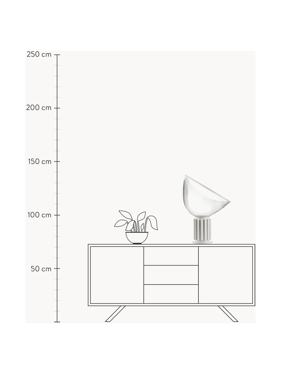 Dimmbare LED-Tischlampe Taccia, mundgeblasen, Lampenschirm: Glas, Weiß, Ø 50 x H 65 cm