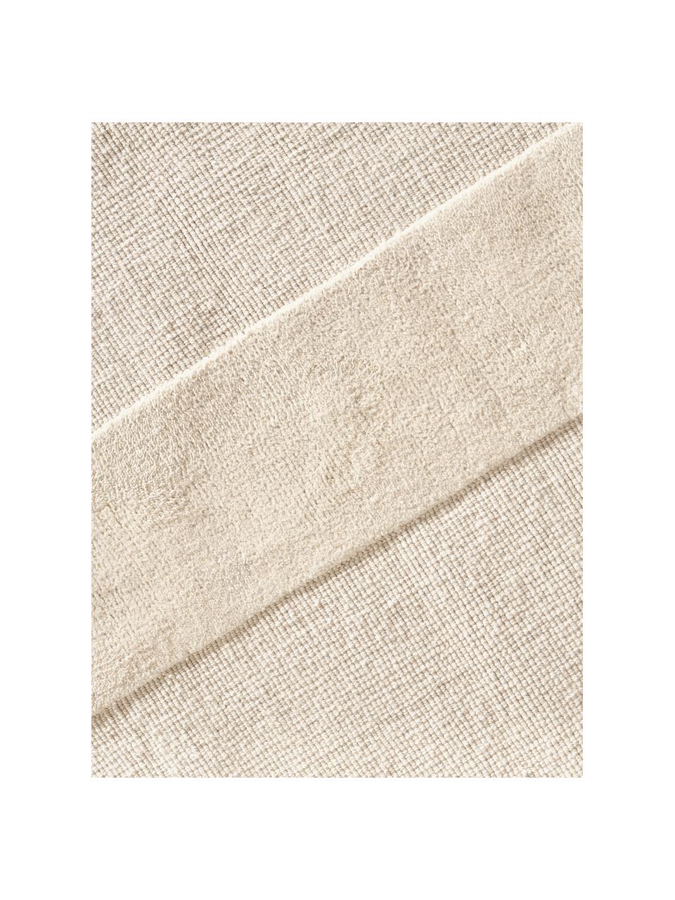 Handgeweven katoenen vloerkleed Dania met hoog-laag structuur, 100% wol, Crèmewit, B 200 x L 300 cm (maat L)