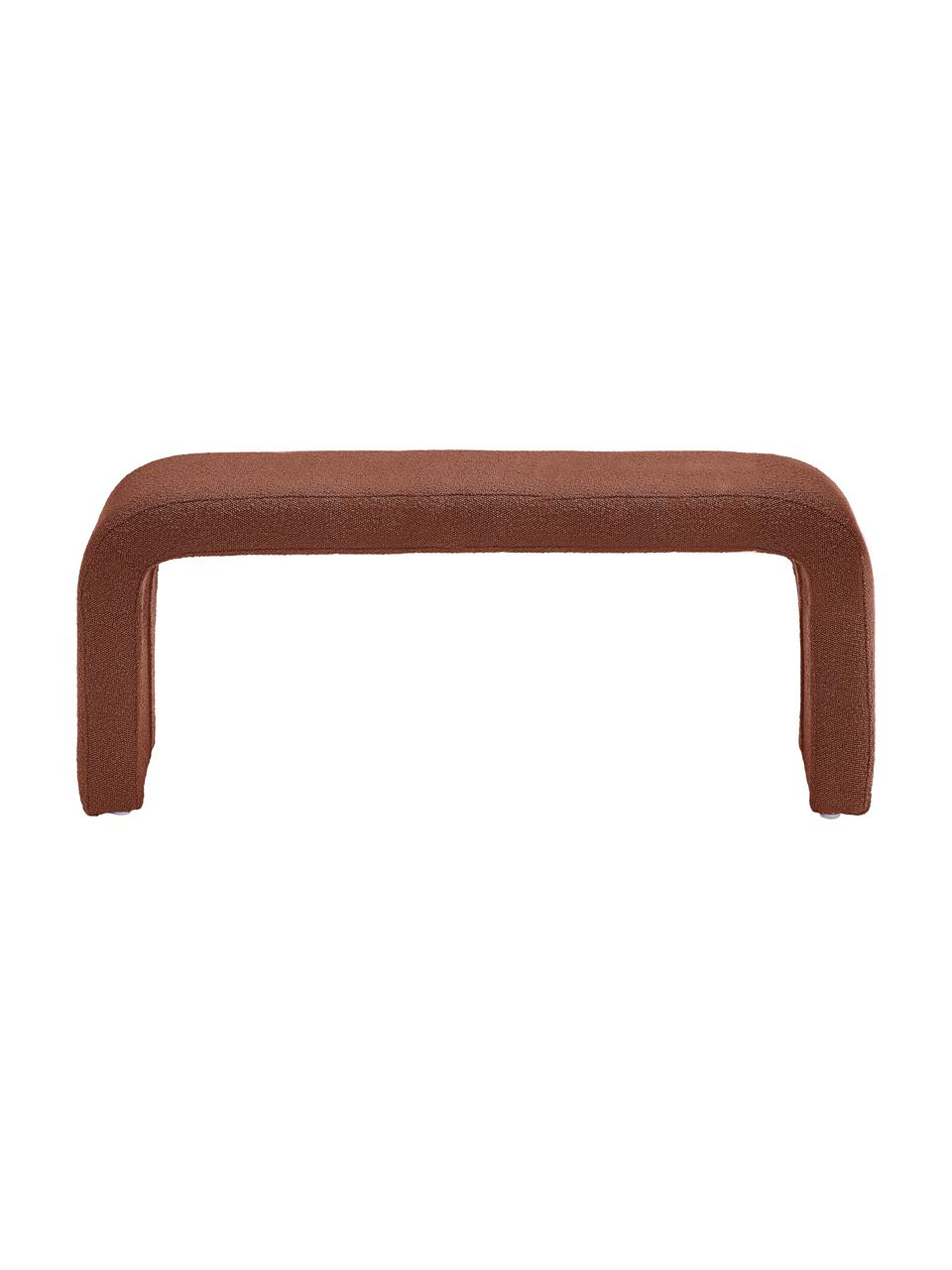 Banco tejido bouclé Penelope, estilo moderno, Tapizado: tejido bouclé (100% polié, Estructura: metal, madera contrachapa, Bouclé marrón, An 110 x Al 46 cm