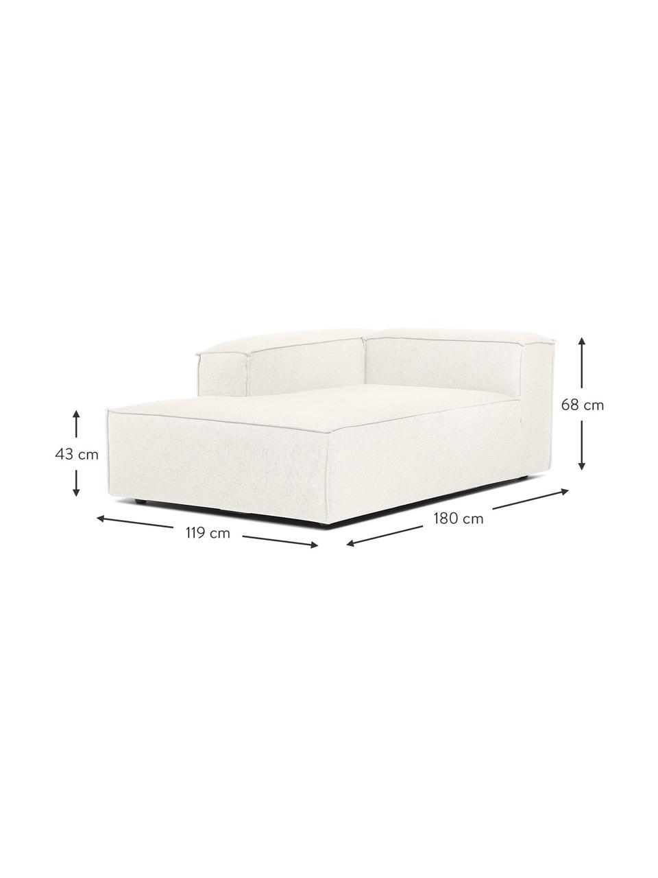 Szezlong modułowy Lennon, Tapicerka: 100% poliester Dzięki tka, Stelaż: lite drewno, sklejka, Nogi: tworzywo sztuczne, Beżowa tkanina, S 119 x G 180 cm, lewostronna