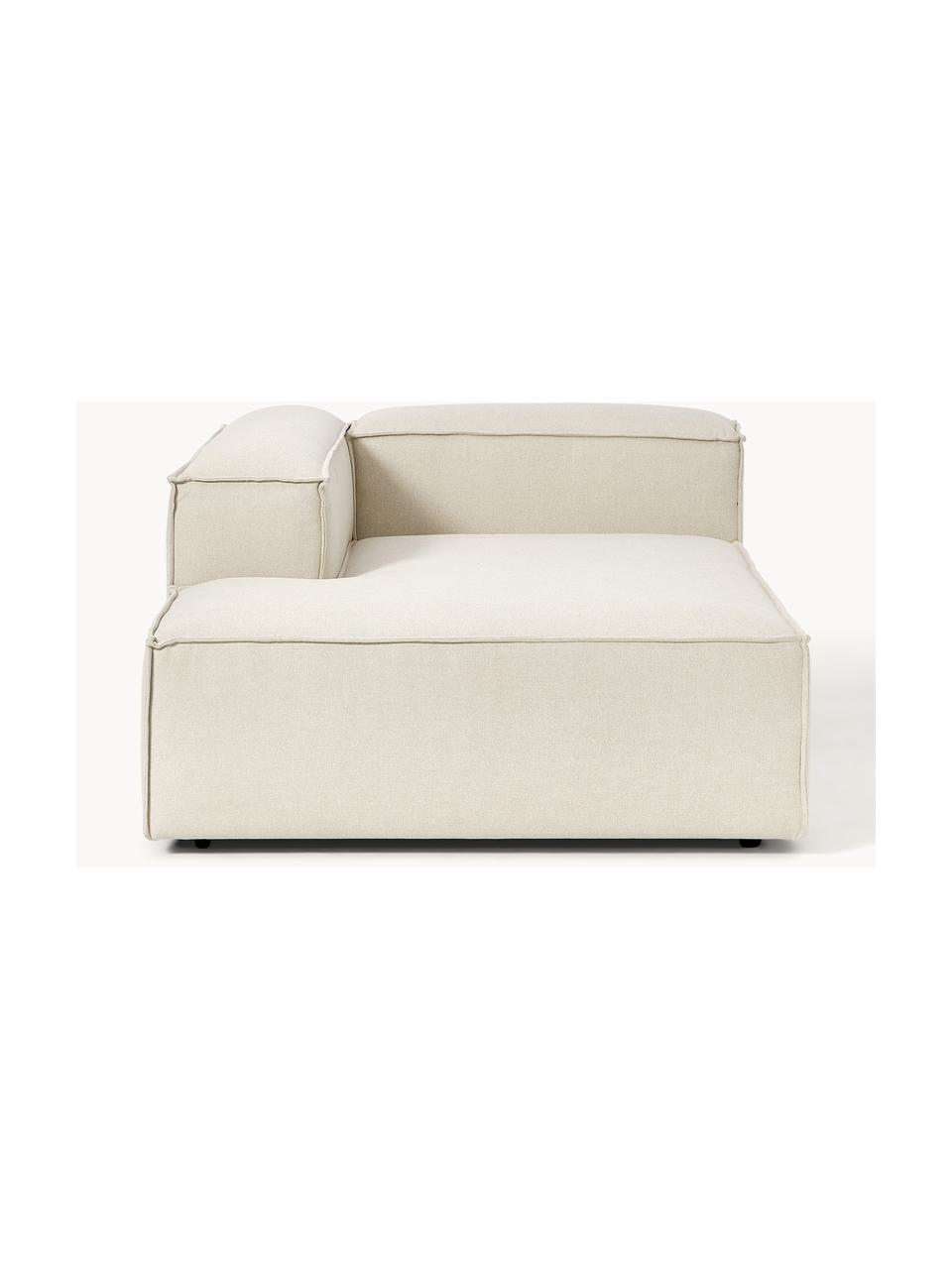 Chaise longue hoekmodule Lennon, Bekleding: 100% polyester De slijtva, Frame: massief grenenhout, multi, Poten: kunststof Dit product is , Geweven stof gebroken wit, B 119 x D 180 cm, hoekdeel links