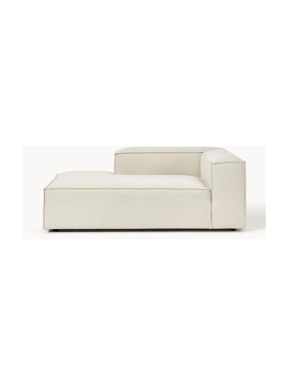 Diván modular Lennon, Tapizado: 100% poliéster Alta resis, Estructura: madera de pino maciza, co, Patas: plástico Este producto es, Tejido blanco Off White, An 119 x F 180 cm, chaise longue izquierda