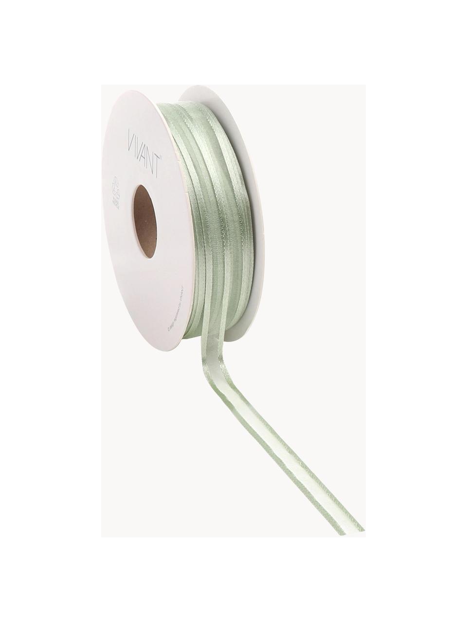 Ruban cadeau Pregia, Nylon, Vert sauge, larg. 1 cm x long. 5 m