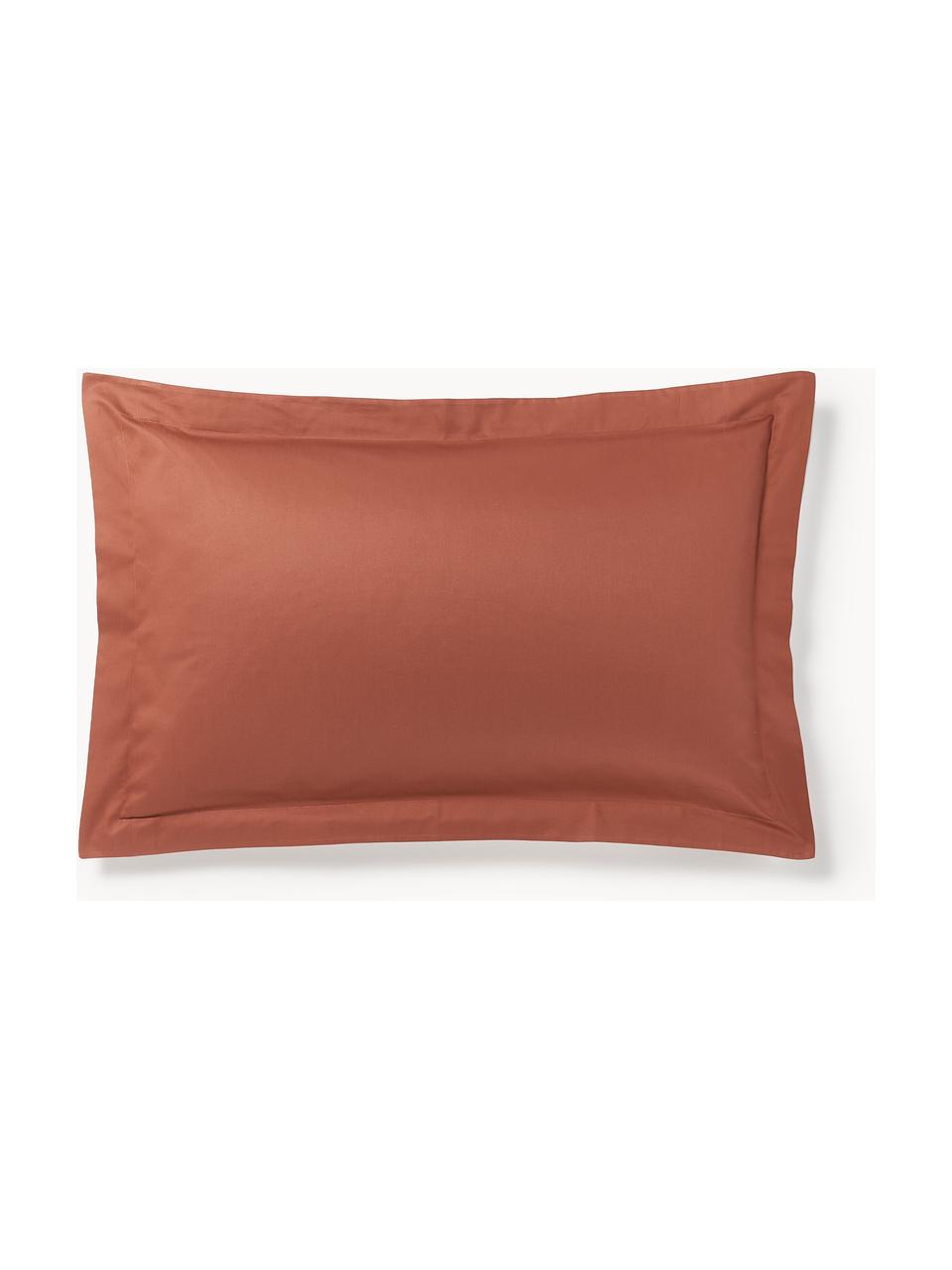 Federa in raso di cotone Premium, Terracotta, Larg. 50 x Lung. 80 cm