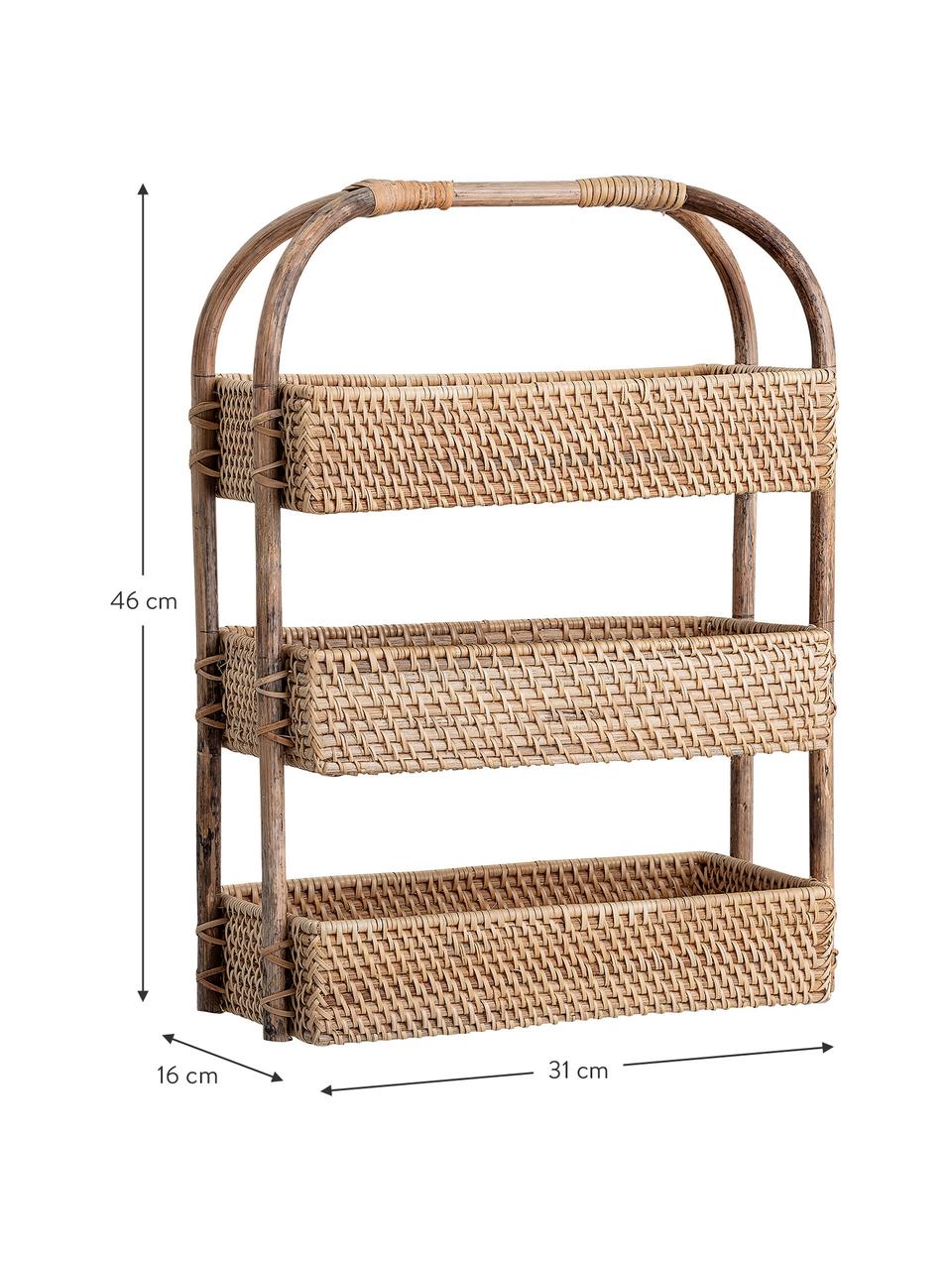 Cesto a 3 livelli Bask, Rattan, Marrone, Larg. 31 x Alt. 46 cm