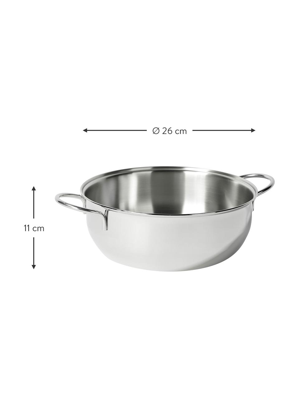 Roestvrijstalen kookpan Fond, set van 2, Roestvrij staal 18/10, Zilverkleurig, Ø 26 x H 11 cm