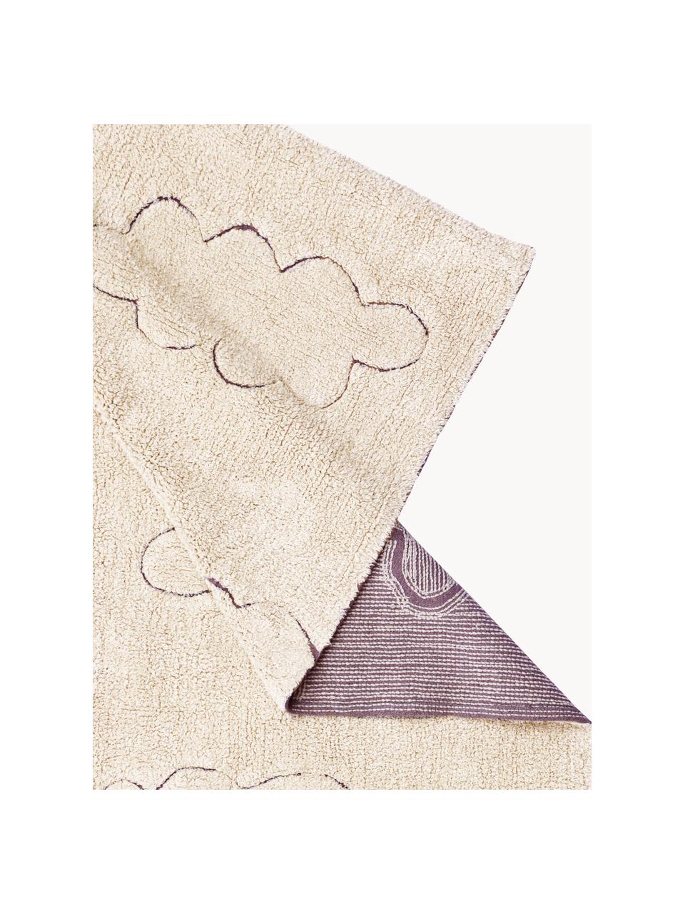 Ručne tkaný detský koberec s reliéfom Clouds, Svetlobéžová, Š 90 x D 130 cm (veľkosť XS)