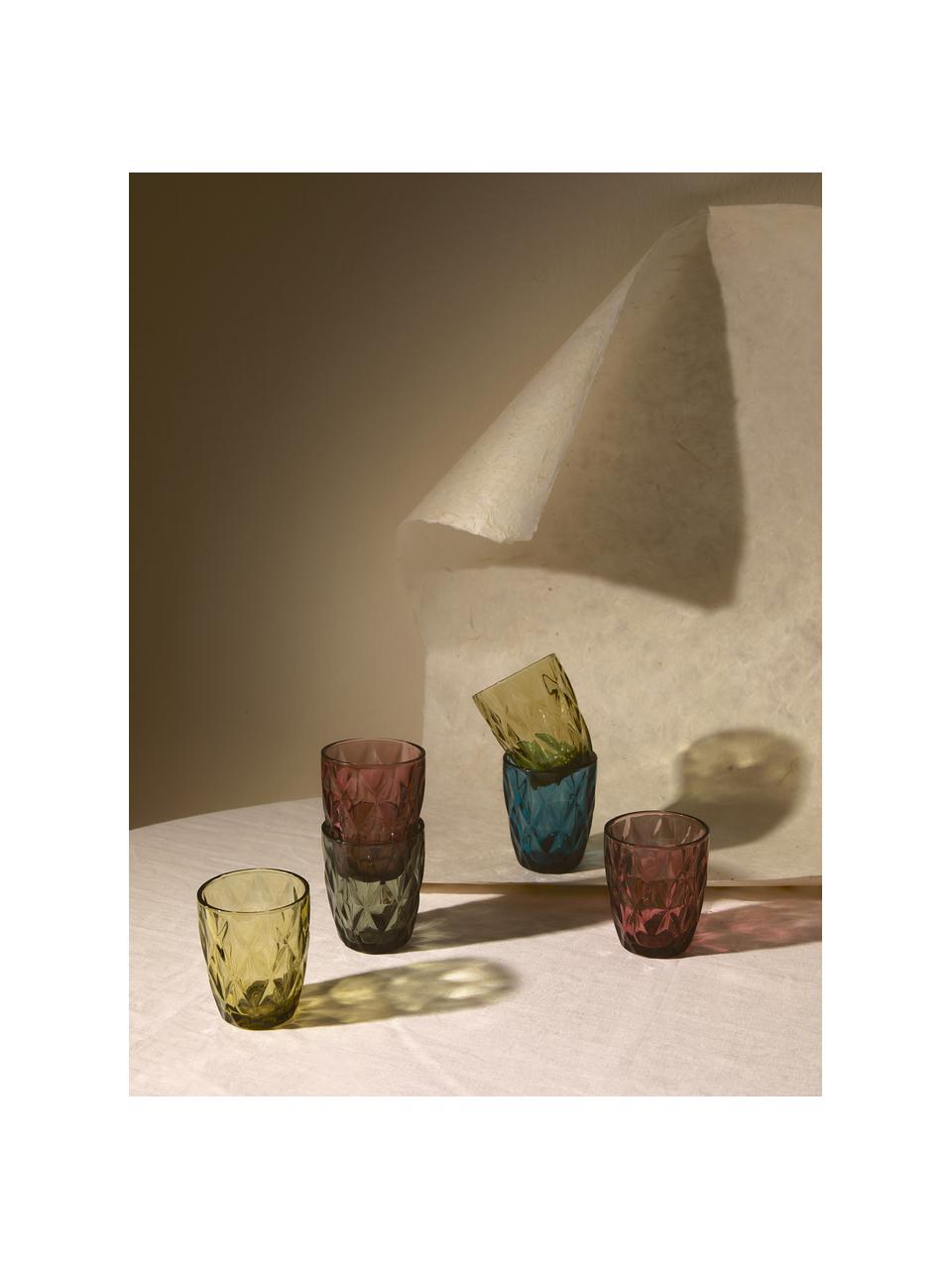 Bicchieri con motivo strutturato Colorado 4 pz, Vetro, Grigio, Ø 8 x Alt. 10 cm, 260 ml